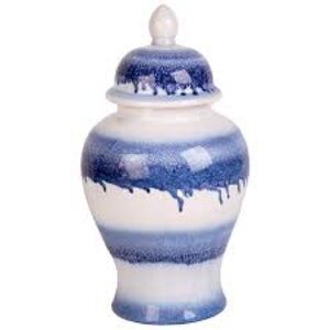 NWT allen + roth Blue Ceramic Modern Ginger Jar